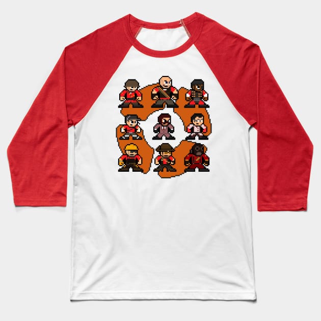 Team Fortress 2 Red Team-TF2 8bit Pixel Art Baseball T-Shirt by 8-BitHero